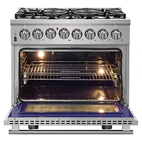 36 inch Cossato Stainless Duel Fuel Electric Gas Range