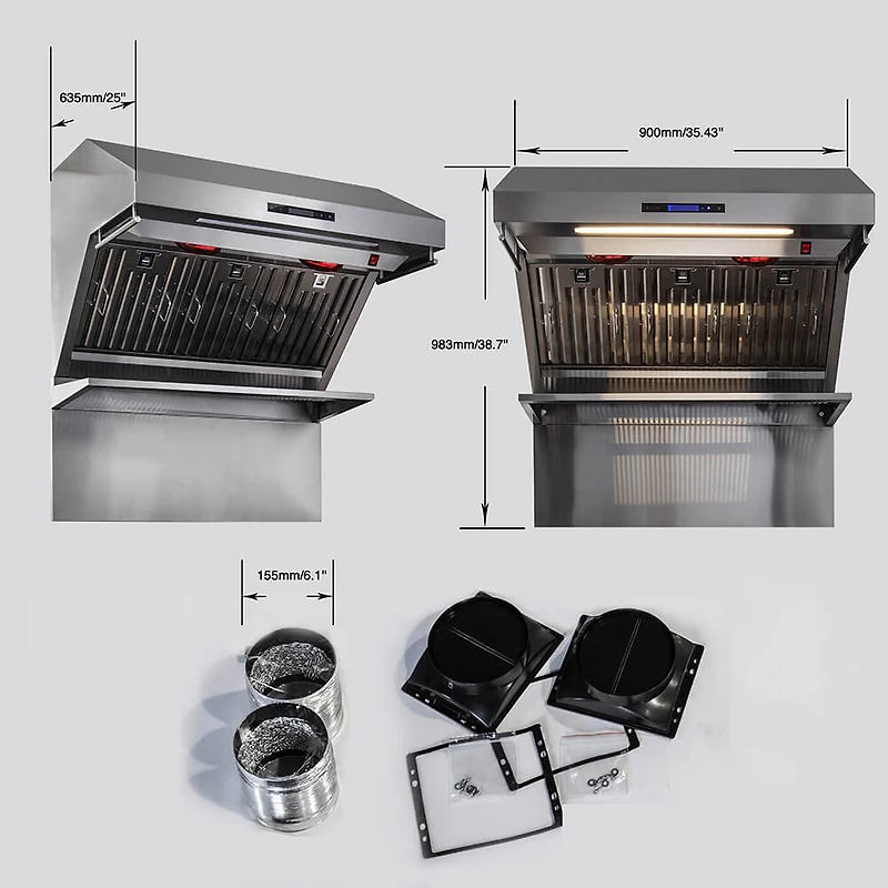 inch Savona Stainless 1200 CFM Wall Mount Range Hood