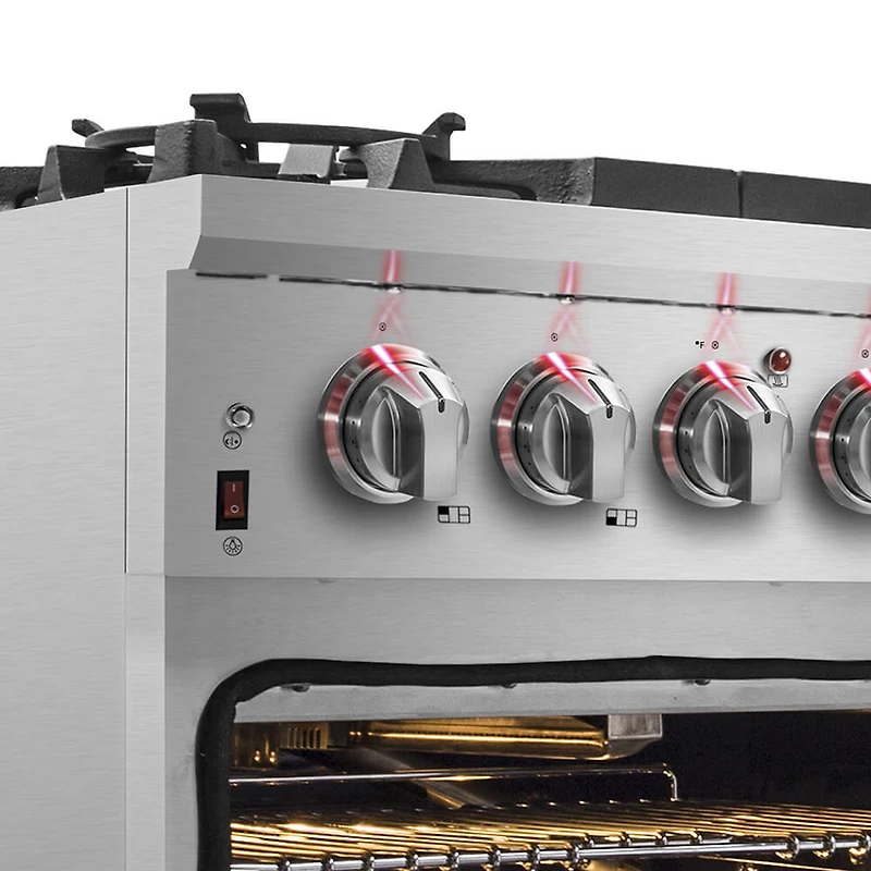 48 inch Cossato Stainless Duel Fuel Electric Oven & Gas Surface Range