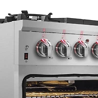 48 inch Cossato Stainless Duel Fuel Electric Oven & Gas Surface Range