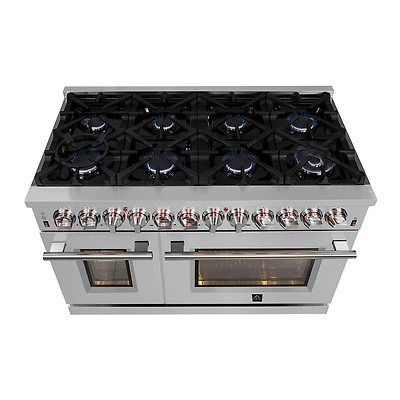 48 inch Grattino Stainless Platinum Professional Freestanding Gas Range