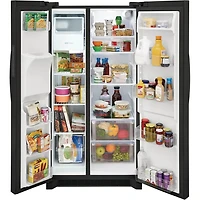 25.6 Cu. Ft. Side-by-Side Refrigerator - Black - OPEN BOX