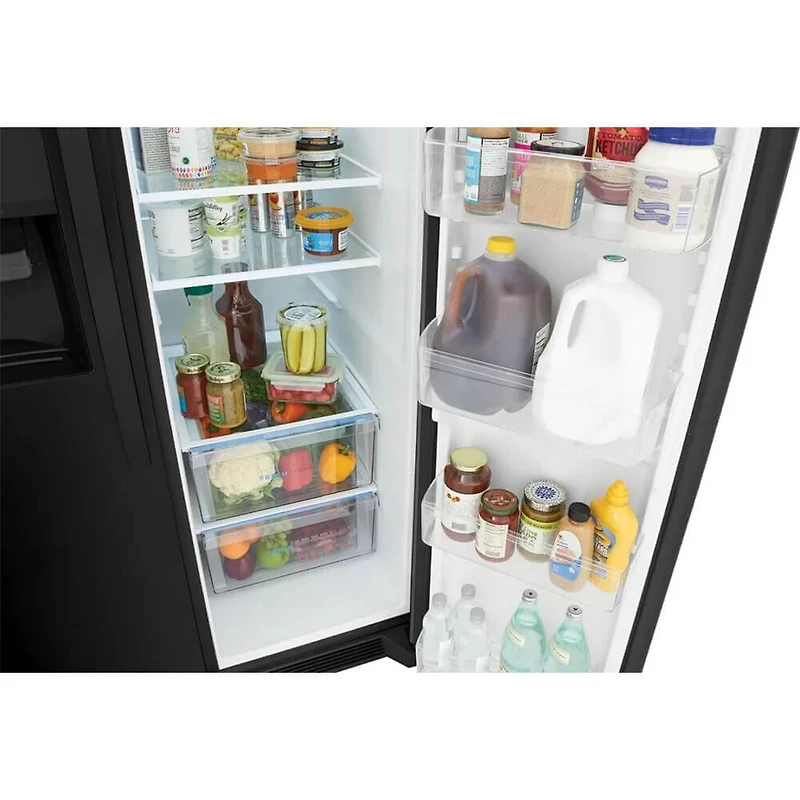 25.6 Cu. Ft. Side-by-Side Refrigerator - Black - OPEN BOX
