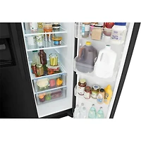 25.6 Cu. Ft. Side-by-Side Refrigerator - Black - OPEN BOX