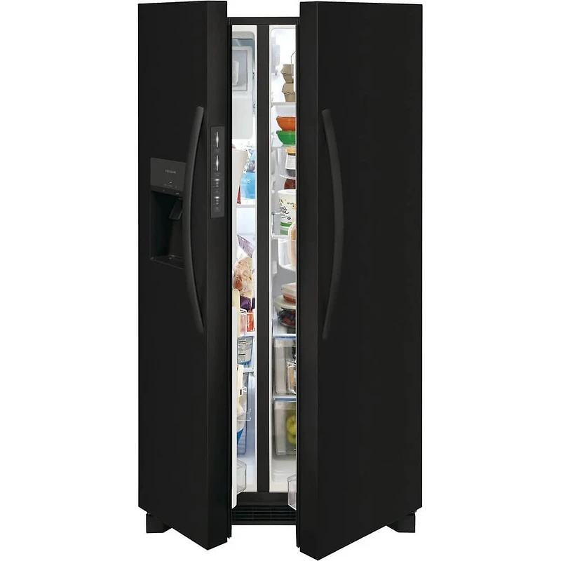 25.6 Cu. Ft. Side-by-Side Refrigerator - Black - OPEN BOX
