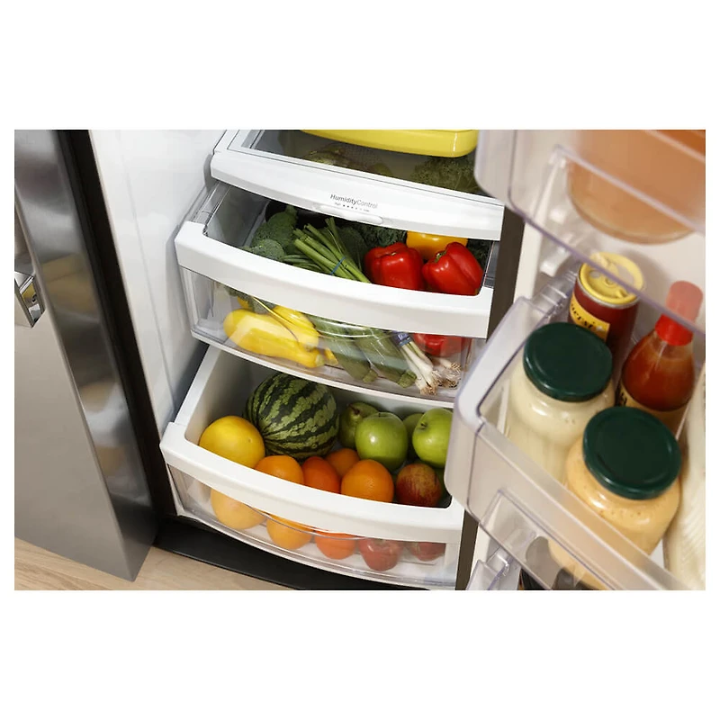 23 Cu. Ft. Stainless Side-By-Side Refrigerator