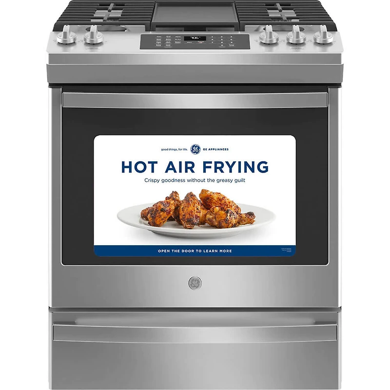5.6 Cu. Ft. Stainless Front Control Convection Gas Range with Air Fry