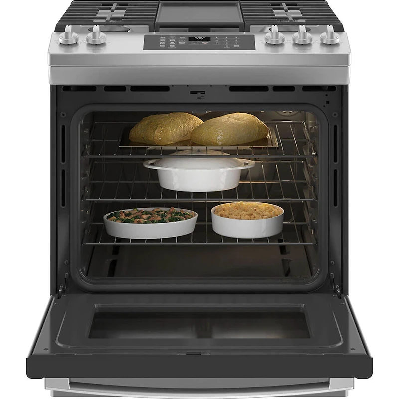 5.6 Cu. Ft. Stainless Front Control Convection Gas Range with Air Fry