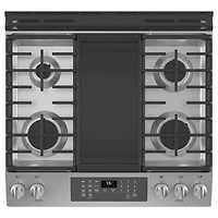 5.6 Cu. Ft. Stainless Front Control Convection Gas Range with Air Fry