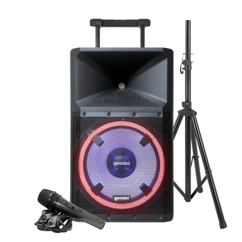 Bluetooth Party Speaker with Party Lights, Microphone, and Speaker Stand
