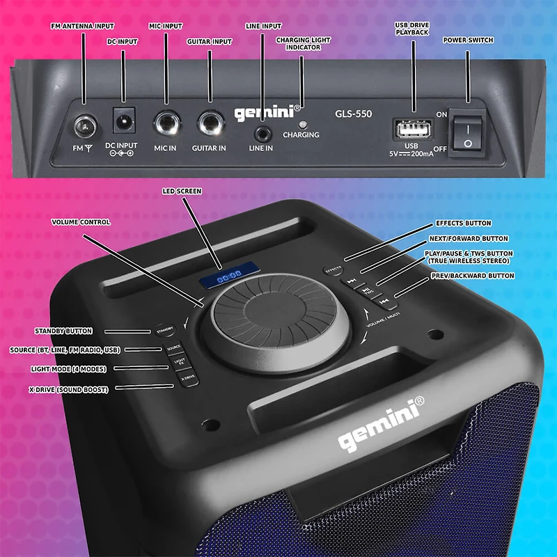  24 inch Portable Bluetooth LED Light Show Party System