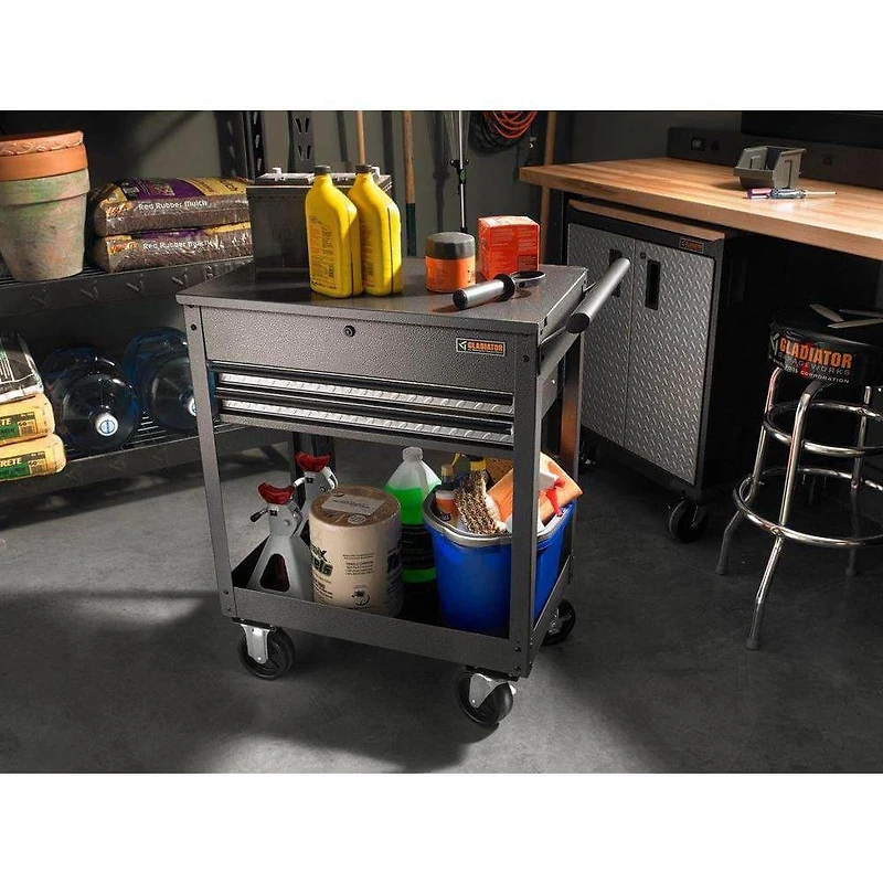 2-Drawer Utility Cart - Hammered Granite
