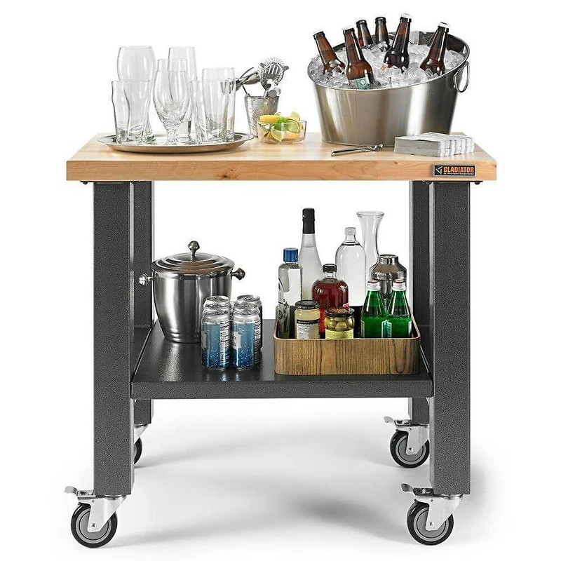 3 Ft. Wide Mobile Workbench - Hammered Granite