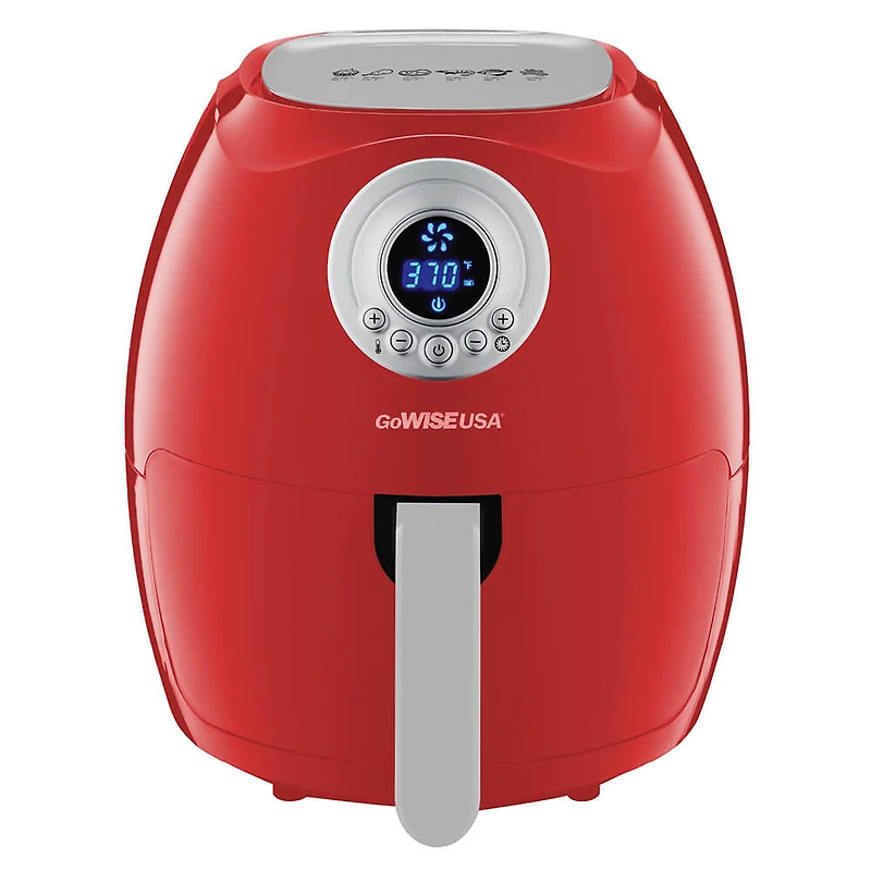 3.7-Quart Digital Air Fryer + 100 Recipes - Red - OPEN BOX