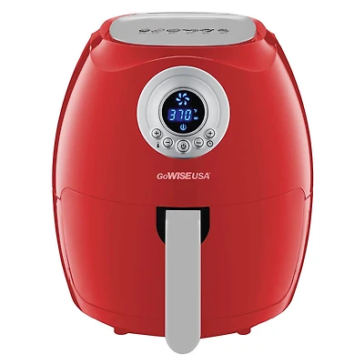 3.7-Quart Digital Air Fryer + 100 Recipes - Red - OPEN BOX