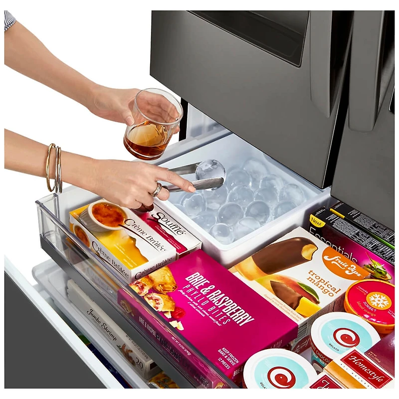 30 Cu. Ft. Black Stainless Smart French Door Refrigerator - OPEN BOX