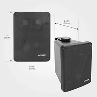 2-Way Full Range Indoor Outdoor Speaker Pair OPEN BOX