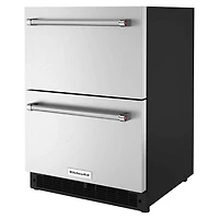 24 inch Stainless Undercounter Double-Drawer Refrigerator/Freezer