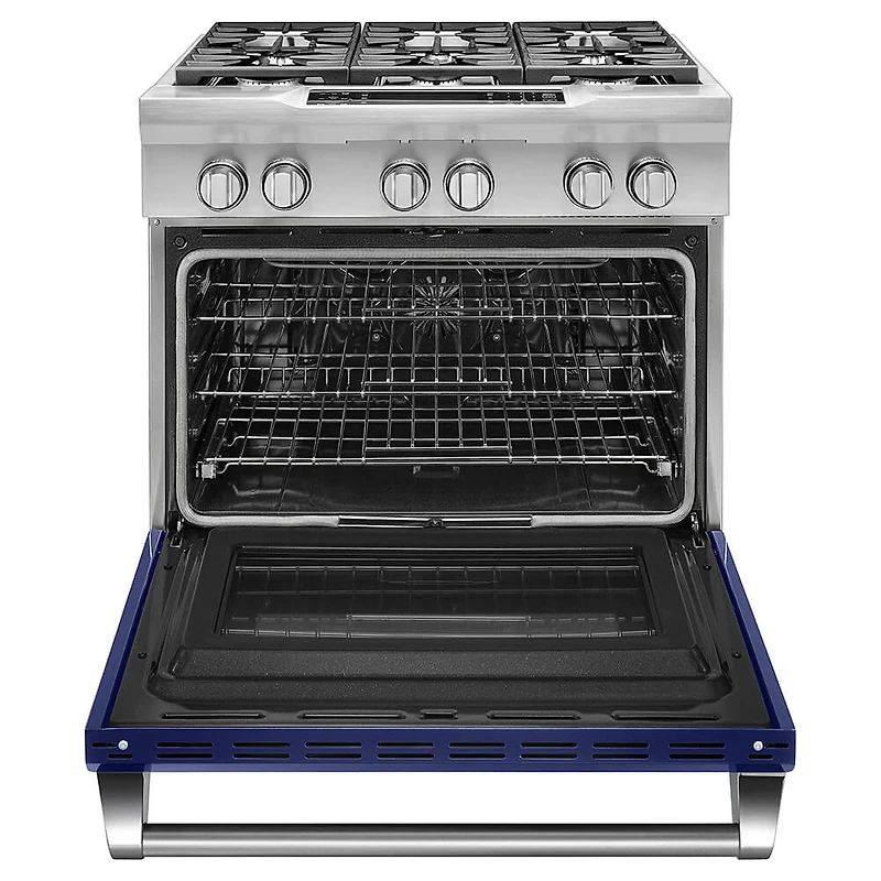 5.1 Cu. Ft. Cobalt Blue Freestanding Dual Fuel 6-Burner Range - OPEN BOX