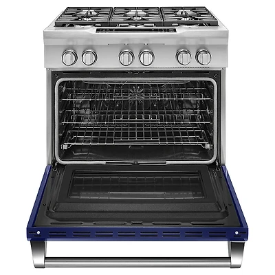 5.1 Cu. Ft. Cobalt Blue Freestanding Dual Fuel 6-Burner Range - OPEN BOX