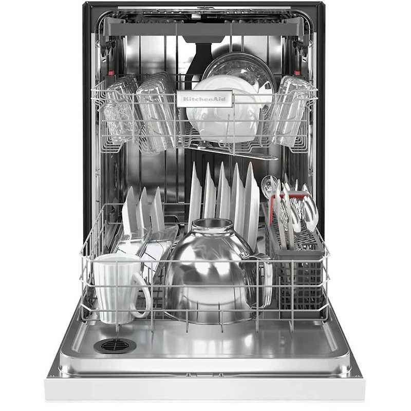 24 inch White Front Control Built-In Dishwasher with Third Rack - OPEN BOX