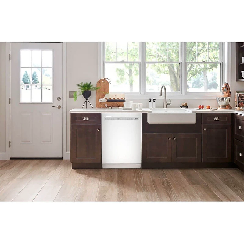24 inch White Front Control Built-In Dishwasher with Third Rack - OPEN BOX