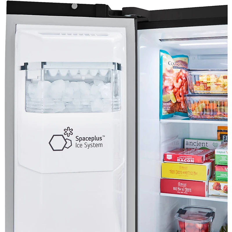 27.2 Cu. Ft. Black Side-by-Side Refrigerator with Ice Maker - OPEN BOX