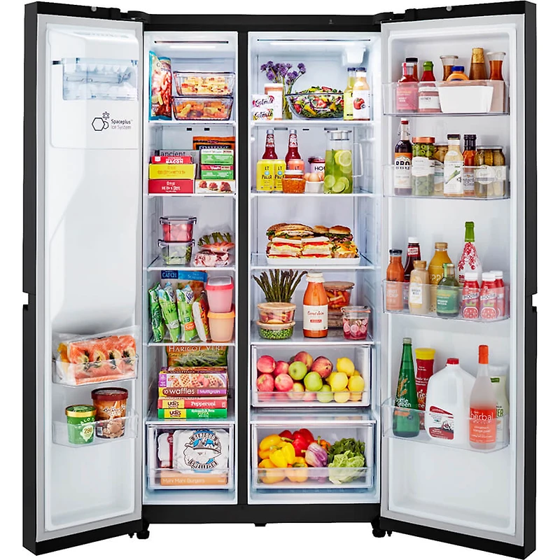 27.2 Cu. Ft. Black Side-by-Side Refrigerator with Ice Maker - OPEN BOX