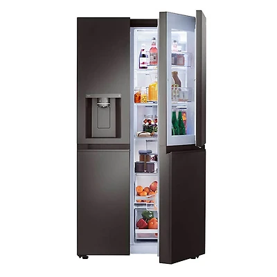 27 Cu. Ft. Black Stainless Side-by-Side Door-in-Door Refrigerator - OPEN BOX