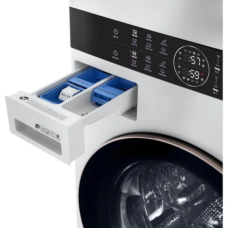 27 inch White WashTower™ with Center Control™ 4.5 cu. ft. Washer and 7.4 cu. ft. Electric Dryer