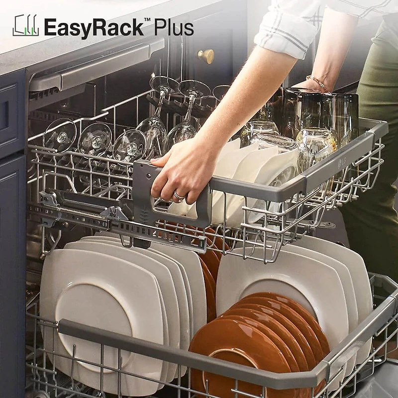 48 dBA Black Stainless Front Control Dishwasher with QuadWash™