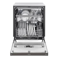 48 dBA Black Stainless Front Control Dishwasher with QuadWash™