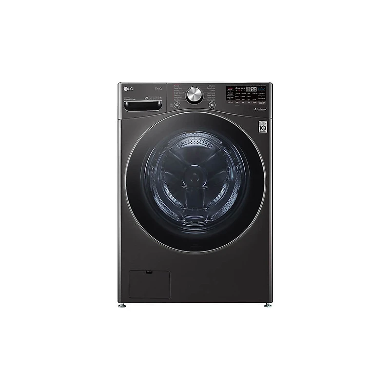 Black Stainless Front Load Washer/Dryer Pair with Pedestals