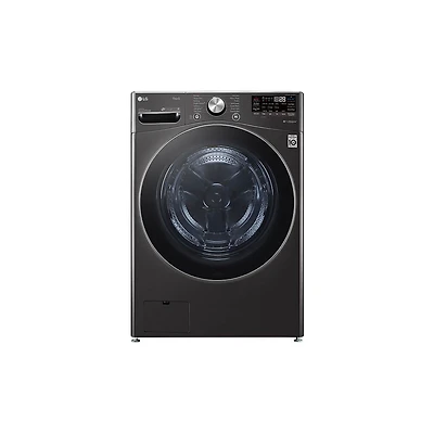 Black Stainless Front Load Washer/Dryer Pair with Pedestals