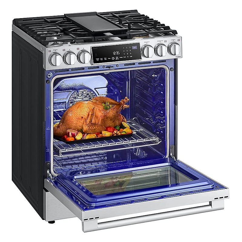 6.3 Cu. Ft. Stainless Slide-In Gas True Convection Range