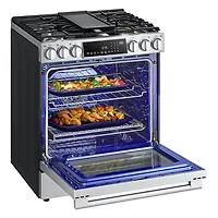 6.3 Cu. Ft. Stainless Slide-In Gas True Convection Range