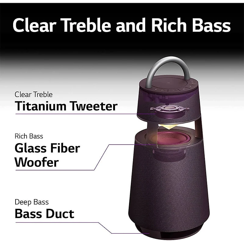 XBOOM 360 Omnidirectional Sound Portable Wireless Bluetooth Speaker - Burgundy - OPEN BOX