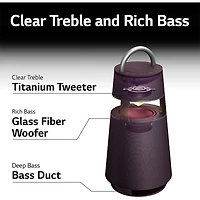 XBOOM 360 Omnidirectional Sound Portable Wireless Bluetooth Speaker - Burgundy - OPEN BOX