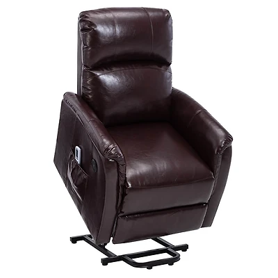 Luxury Leather Air Power Lift and Recline Massage Chair - Brown - OPEN BOX