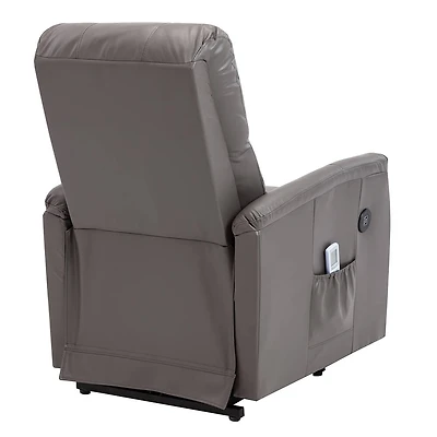 Luxury Leather Air Power Lift and Recline Massage Chair - Gray - OPEN BOX - OPEN BOX