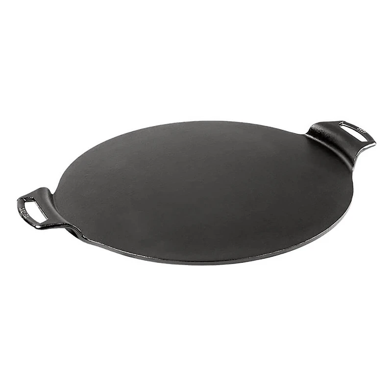 15 inch Seasoned Cast Iron Pizza Pan with Silicone Grips