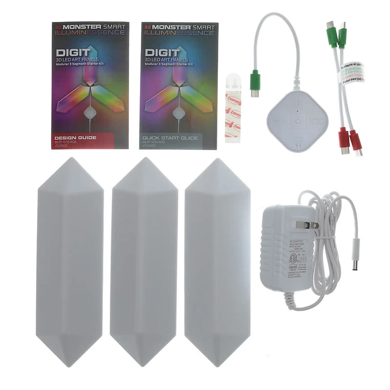 Smart Modular 3D LED Art Panels, 3 Panel Starter Kit