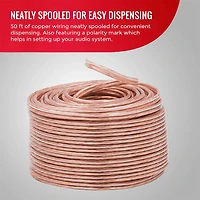 XP Speaker Wire Copper Cable Spool, 14 AWG, 50 ft