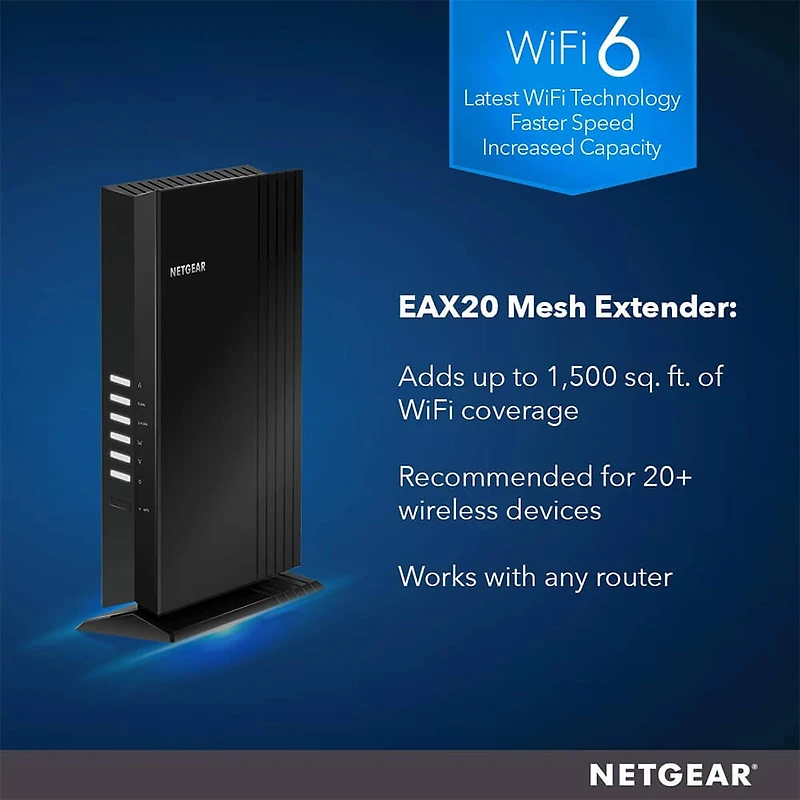 Dual-band WiFi 6 Mesh Extender, 1.8Gbps - OPEN BOX