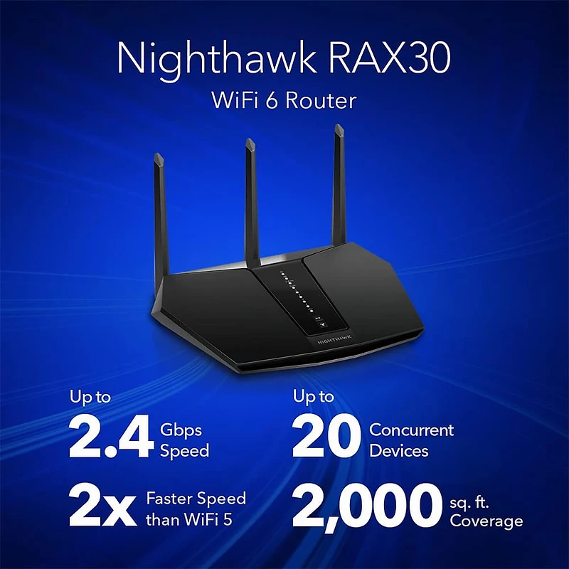 Nighthawk® AX 5-Stream Dual-Band WiFi 6 Router with NETGEAR Armor™