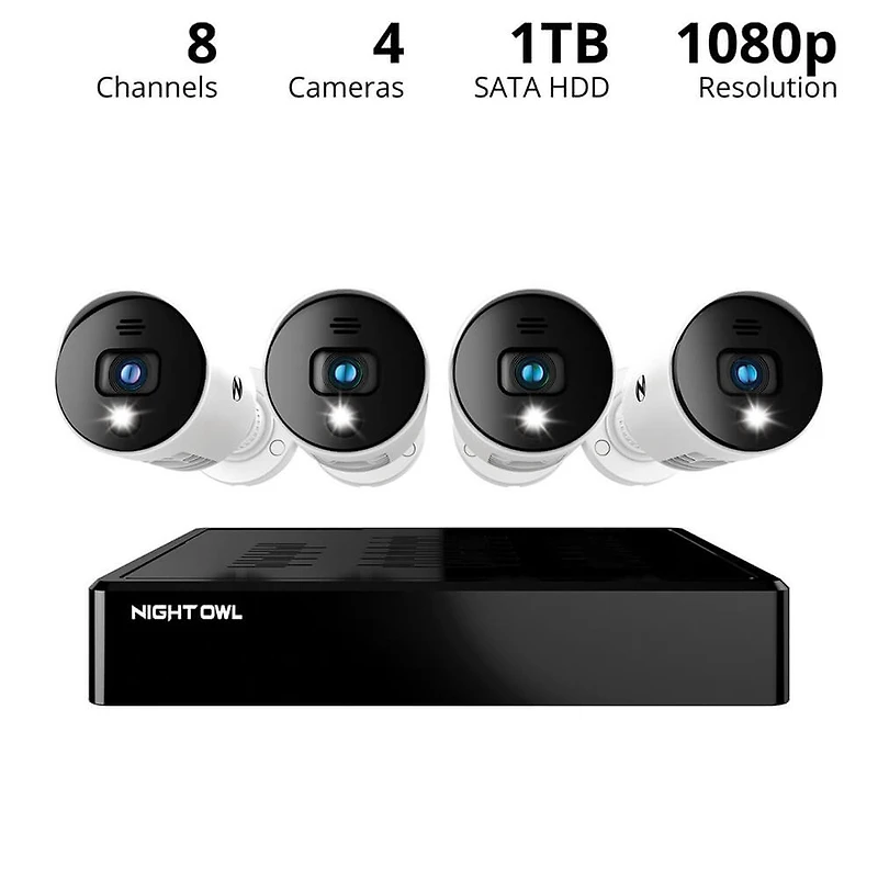 BTD2 Series Bluetooth 8 Channel 1080p DVR & 4 x 1080p Light Cameras with Audio - OPEN BOX