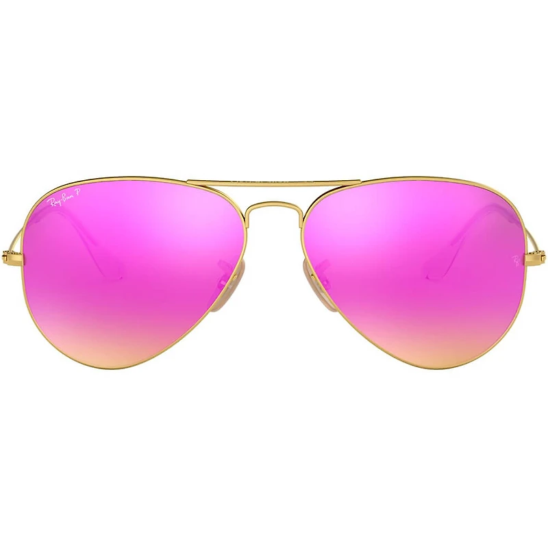 Aviator Large Metal Matte Arista Brown Mirror Fucsia Crystal Polarized