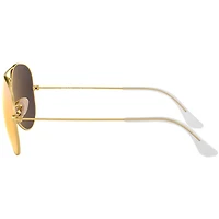 Aviator Large Metal Matte Arista Brown Mirror Fucsia Crystal Polarized