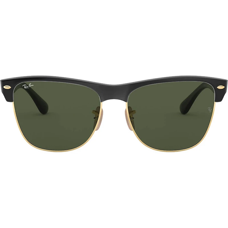 Clubmaster Oversized Demi Gloss Black On Arista G-15 Green Crystal