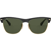 Clubmaster Oversized Demi Gloss Black On Arista G-15 Green Crystal